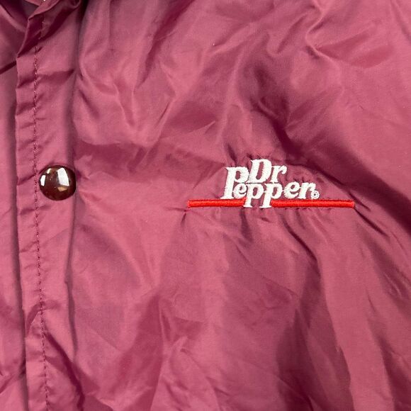 Vtg Dr Pepper Bomber Jacket Sz XXL King Louis Profit Snap Button Front Maroon Va - Picture 4 of 11